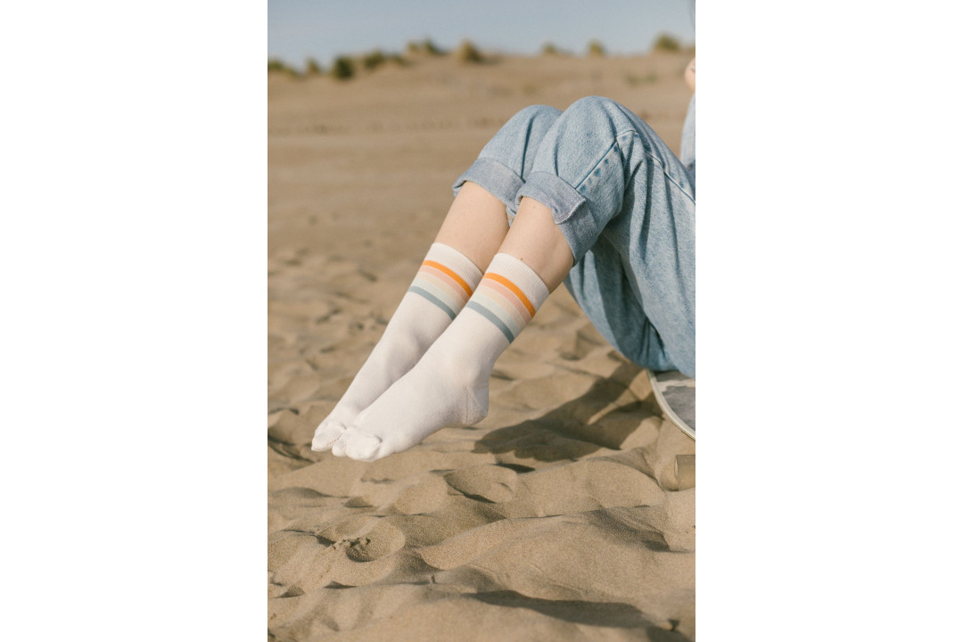 Chaussettes Tabi rayées Rétro - Meia