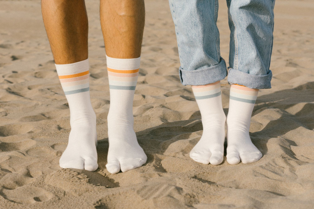 Chaussettes Tabi rayées Rétro - Meia