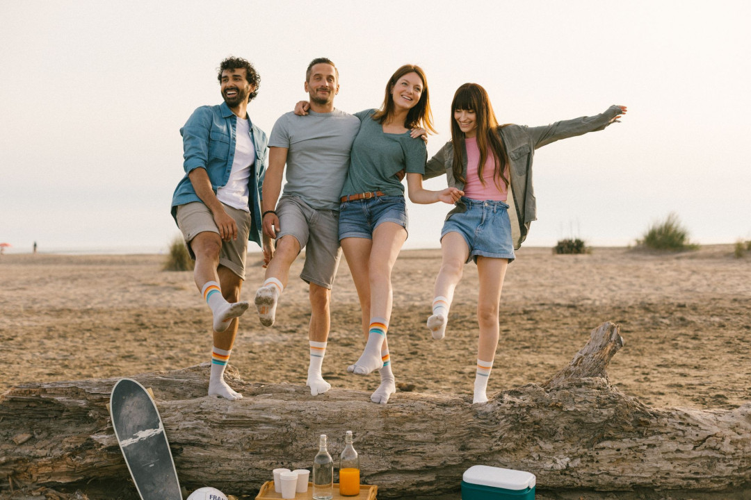 Chaussettes Tabi rayées Rétro - Meia